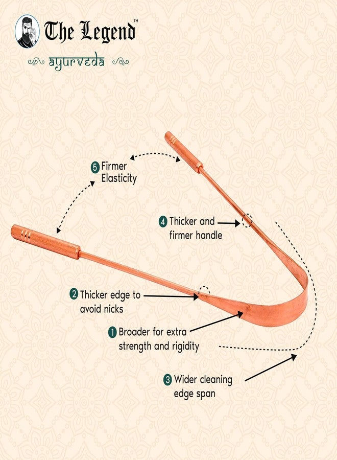 The Legend Ayurveda Holy Copper Tongue Cleaner or Scraper (3 Count (Pack of 1)) - Image 3